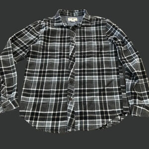 Billabong‎ Mens Medium Heavy Gray Flannel Button Up Shirt Thick Cotton blend